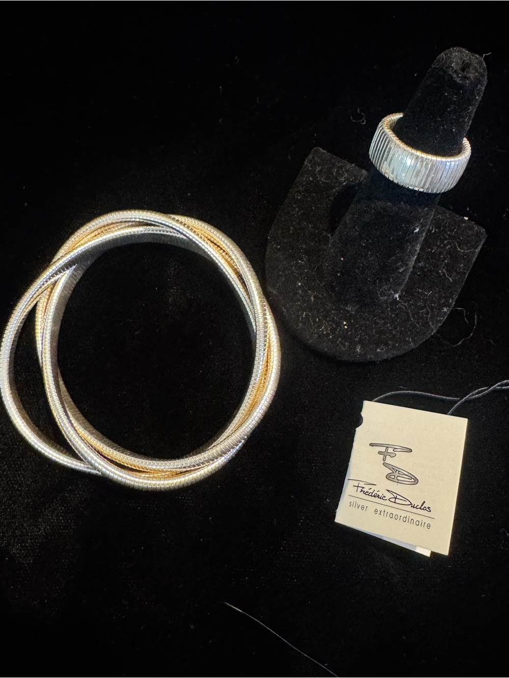 Frederic Duclos sterling silver 925 bracelet/ring matching set